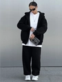 Damen Kapuzenjacke und Jogginghose im Set in Schwarz für einen minimalistischen Street-Style - S / Schwarz