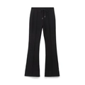 Dettaglio dei pantaloni svasati neri in maglia con coulisse elastica e cuciture medie - XS / Pantaloni Neri