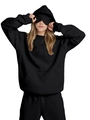 Detailweergave van zwarte hoodie-set met ingebouwd oogmasker en kangoeroezak - S / Tops / Zwart