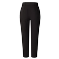 Pantalon de costume noir ajusté à taille haute avec plis marqués pour femmes - S / Noir
