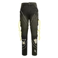 Herren Cargo-Jeans im Retro-Stil in Dunkelgrau mit Rissen und gelben Kordelzug-Details - S / Schwarz