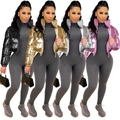 Doudoune courte métallisée pour femme en noir, doré, argenté et rose brillant - S / Métallique (Mixte)