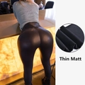 Leggings da donna in ecopelle nero opaco a vita alta con vestibilità modellante - Nero Opaco Senza Pile / Taglia S