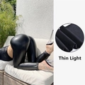 Slim fit black PU leather leggings with high waist and glossy finish for women - S / Shiny Black No Fleece