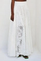 Elegante abito lungo bianco senza maniche con ricamo in pizzo sangallo per l'estate - Gonna Bianca G280# / Taglia S