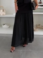 Set elegante con gonna lunga a pieghe nera e top senza maniche per un look minimalista - Taglia S / Pantaloni e gonne / Nero