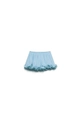 Light blue ruffle hem mini skirt with elastic waist for casual summer vacation style - Blue Skirt