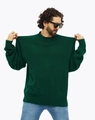 Détail du pull en maille vert foncé montrant la texture du col et le matériau élastique - S / Vert Foncé