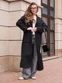 Cardigan lungo nero da donna in maglia, stile casual over-the-knee, giacca aperta soft - S / Nero