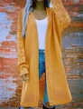 Dettaglio del cardigan a maglia larga con motivo a rombi e trama spessa - S / Giallo zenzero