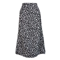 Detailansicht des Chiffonrocks mit Leopardenmuster, hoher Taille und Beinschlitz - S / Unterteile / Schwarz
