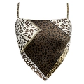 Detailansicht eines Camisole mit Leopardenmuster, dünnen Trägern und dreieckigem Saum - S / Gelber Leopard