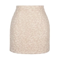 Makroaufnahme von Leopard-Wildleder-Minidess mit hoher Taille und präzisen Nähten - XL / Beige