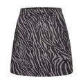 Mini-jupe zébrée grise à taille haute en daim synthétique avec une coupe ligne A - Zèbre Gris
