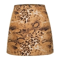 Mini-jupe trapèze à taille haute en suédine avec imprimé léopard sauvage - Imprimé Tigre Jaune