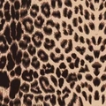 Midi satin skirt with elastic high waist and leopard print pattern for women - S / Leopard Beige