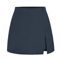 Dettaglio gonna-pantalone blu navy a vita alta con spacco laterale e tessuto elasticizzato - S / Blu navy