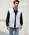 Elegante gilet da uomo in ecopelliccia bianca con morbida texture e vestibilità moderna - S / Bianco Neve