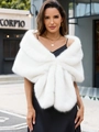 Elegante chal de piel sintética blanca para vestidos de novia y ropa de noche formal - Blanco