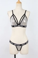 Détail d'un ensemble de lingerie à paillettes argentées avec lettrage HOT ARTIST - S / Argenté