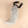 Cola de animal de piel sintética gris con cinturón ajustable de hebilla para cosplay - Gris