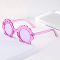 Gafas de sol infantiles con forma de concha rosa brillante y lentes violetas para niños - Púrpura Cristal