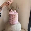 Bolso saco de cuadros rosa y blanco con diseño de cerezas y detalle de lazo rosa - Cereza Rosa Gingham / Rosa