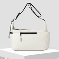 Bolso bandolera blanco minimalista de nailon con correa ajustable y múltiples bolsillos - Blanco