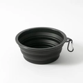 Tragbarer schwarzer Silikon Faltnapf mit Metallkarabiner für Hunde und Katzen - 350ml / Schwarz