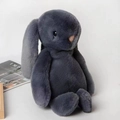 Dark grey plush bunny shoulder bag with long ears and soft faux fur texture - Dark Gray