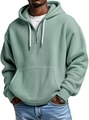 Détail de la texture gaufrée et de l'encolure à quart de zip du sweat à capuche vert menthe - S / vert clair