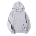 Classic light grey hoodie with kangaroo pocket and ribbed cuffs in minimalist unisex style - Light Gray