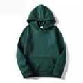 Dark green oversized drawstring hoodie with front kangaroo pocket and ribbed cuffs - Dark Green