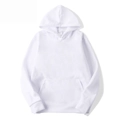Classic white hoodie with kangaroo pocket and adjustable drawstring for a casual sporty look - White