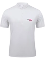 Detail of white mesh Polo shirt featuring Mandarin collar and PARIS flag chest print - S / White 1