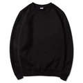Detalle del cuello redondo y los puños acanalados en una sudadera negra de gran tamaño - S / Tops / Negro