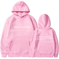Baby pink fleece hoodie with adjustable drawstring and motivational prints on both sides - S / Tops / Pink (311)