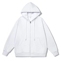 Men's stylish white zip-up hoodie with drawstring hood and classic kangaroo pocket - S / White