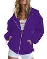 Felpa da uomo viola con cappuccio, cerniera lampo e ampie tasche anteriori - Taglia S / Top / Viola