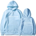 Light blue fleece hoodie with you are enough print on the front and back view - S / Tops / Light Blue (312)