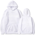 White pullover hoodie with you are enough slogan print and kangaroo pocket - S / Tops / White