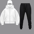 Survêtement de sport pour hommes avec sweat à capuche blanc à masque et pantalon de jogging - S / Blanc
