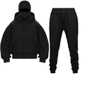 Survêtement noir pour homme avec sweat à capuche et masque intégré et pantalon assorti - S / Bleu Ciel