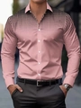 Detail of light pink men's long sleeve shirt with black polka dot gradient on shoulders - Acs27 - Pink / S