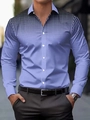 Detailed view of polka dot gradient pattern on men's long sleeve slim fit shirt - S / Tops / Light Purple Gradient Polka Dot (ACS27)