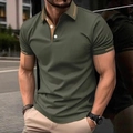 Detailed close-up of olive green polo shirt with contrast khaki trim and white buttons - S / Top (DPL13) / Army Green