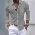 Camicia da uomo a maniche lunghe moderna con classici quadretti vichy neri e bianchi - S / Nero