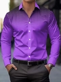 Detail of men's purple gradient polka dot shirt with white buttons and collar close-up - S / Top - Purple Gradient Polka Dot (ACS27) / Purple