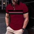 Detail eines burgunderroten Poloshirts mit schwarz-weißen Bruststreifen und klassischem Kragen - S / Burgunderrot