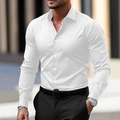 Slim fit wit herenoverhemd met lange mouwen voor een zakelijk-casual outdoor look - S / Wit